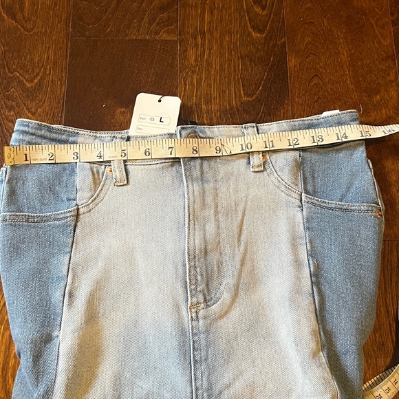 Two-Tone Denim Skirt - Picture 6 of 8